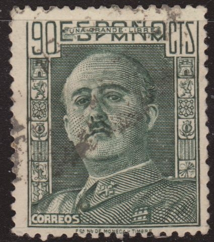 España 1946 Edifil 1000 Sello º General Francisco Franco Bahamonde (1892-1975) 90c Spain Stamps Timbre Espagne Briefmarke Spanien Francobolli Spagna Postimerkkejä Espanja Postzegels Spanje Frimerker Spania Znaczki Hiszpania Selos Espanha
